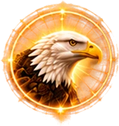 The Eagle's medallion from the flyer: a bald eagle's head inside a ring of golden light.